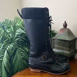 ShoeDazzle Black Meela Duck Boot